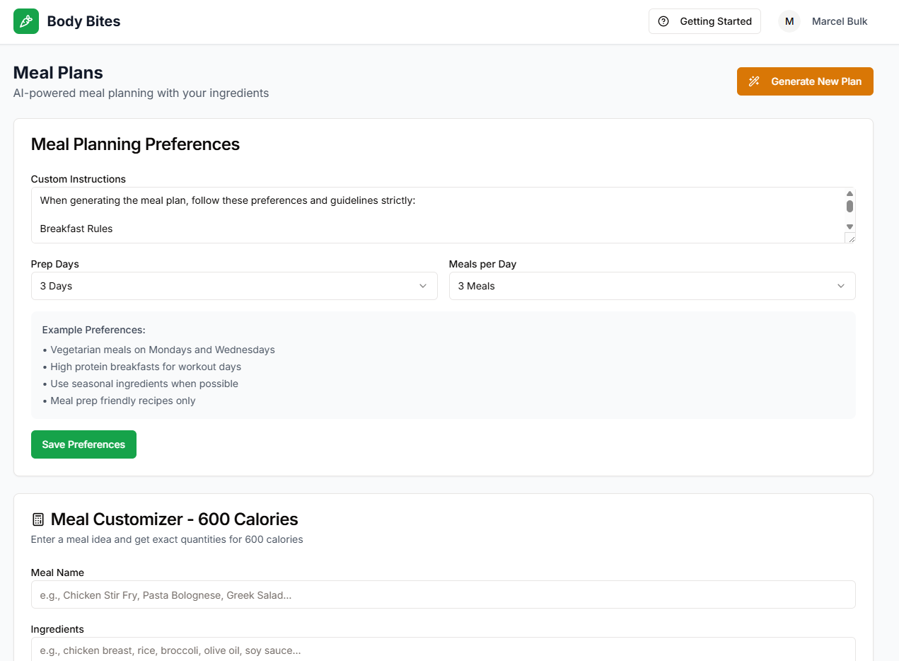 AI Meal Planning Engine